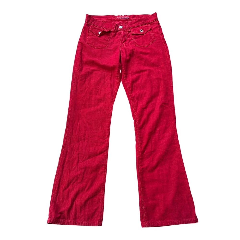 Hot Kiss Vintage Red Corduroy Low-rise Embroidered Flare Pants Size 29 / 7